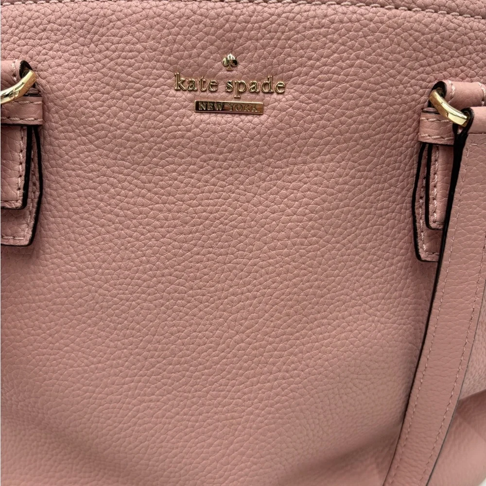Kate Spade New York Pebbled Leather Tote Bag Blush‎ Pink Shoulder Purse